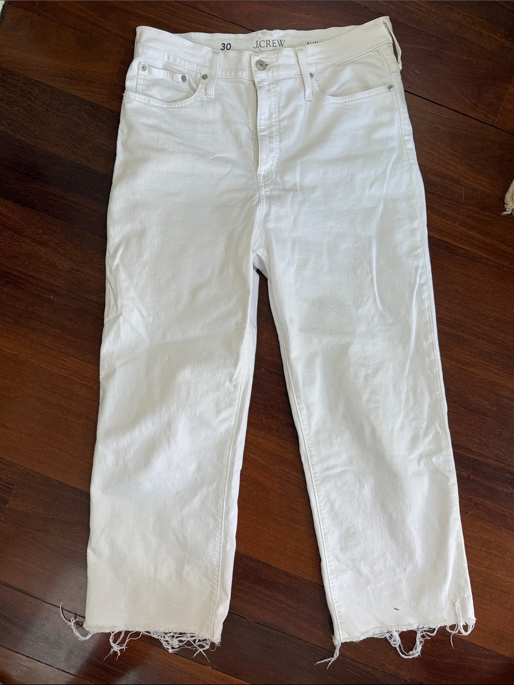 J. Crew Womens White Straight Jeans